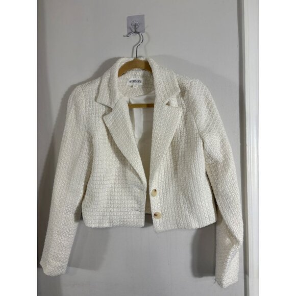 WhiteRoom + Cactus Cream Textured Tweed Cropped Blazer – Size S (Good Condition) - Picture 3 of 8